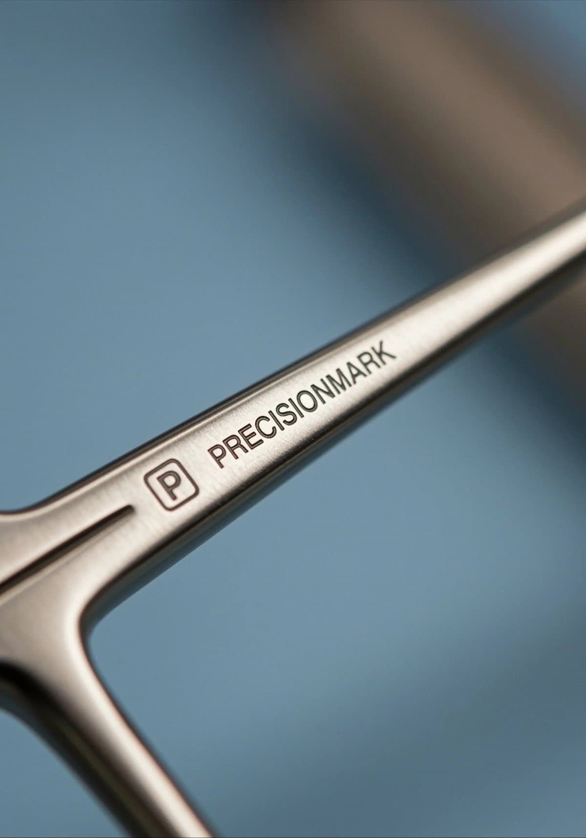 A surgical instrument laser-marked with the PrecisionMark identifier